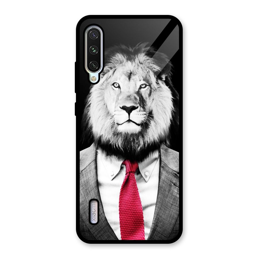 Lion with Red Tie Glass Back Case for Mi A3