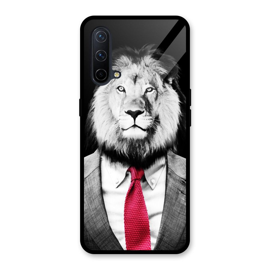 Lion with Red Tie Glass Back Case for OnePlus Nord CE 5G