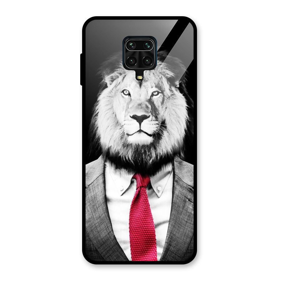 Lion with Red Tie Glass Back Case for Poco M2 Pro