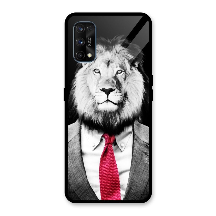 Lion with Red Tie Glass Back Case for Realme 7 Pro