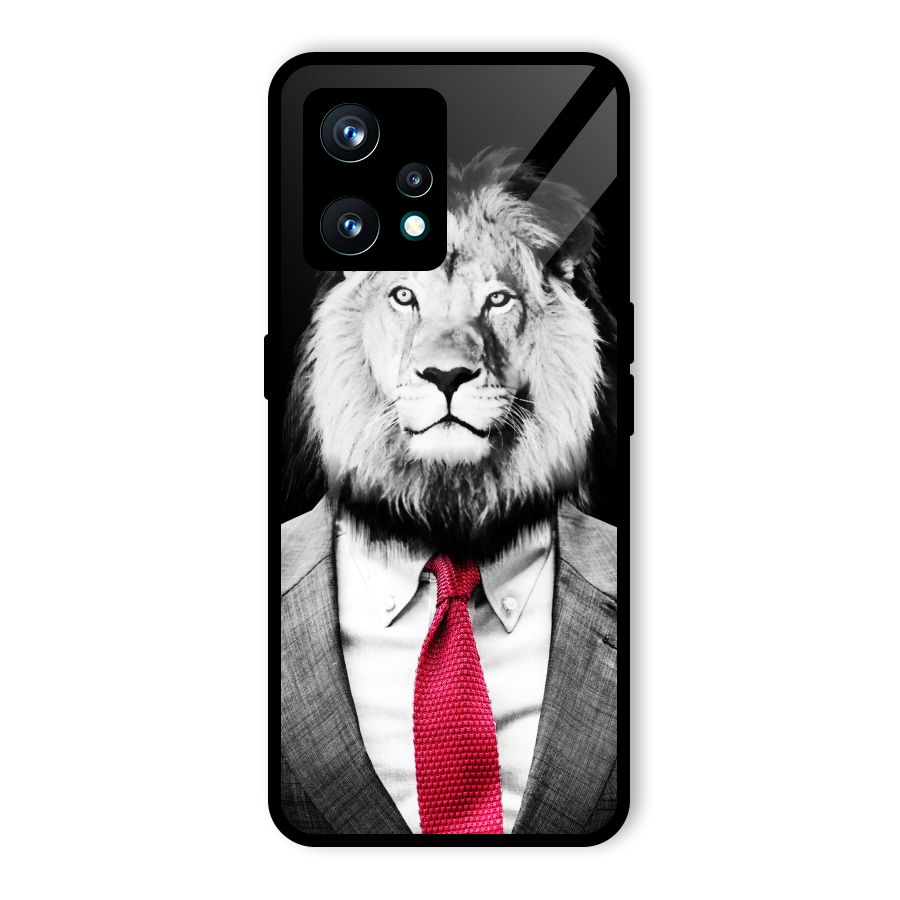 Lion with Red Tie Glass Back Case for Realme 9 Pro Plus 5G