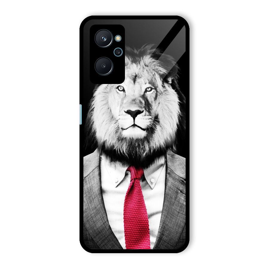 Lion with Red Tie Glass Back Case for Realme 9i