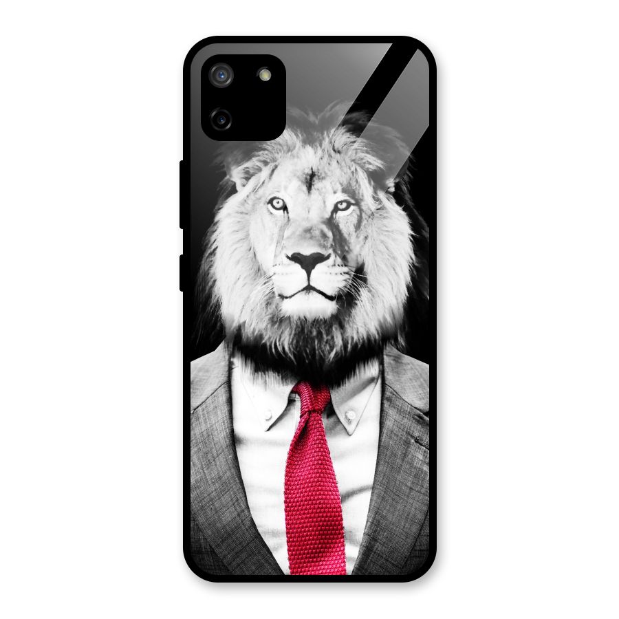 Lion with Red Tie Glass Back Case for Realme C11