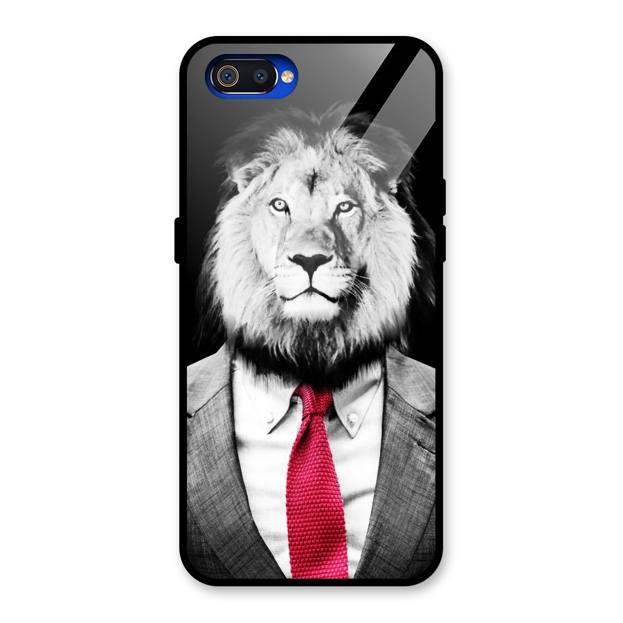 Lion with Red Tie Glass Back Case for Realme C2