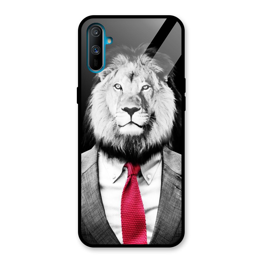 Lion with Red Tie Glass Back Case for Realme C3