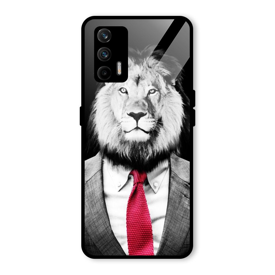 Lion with Red Tie Glass Back Case for Realme GT 5G