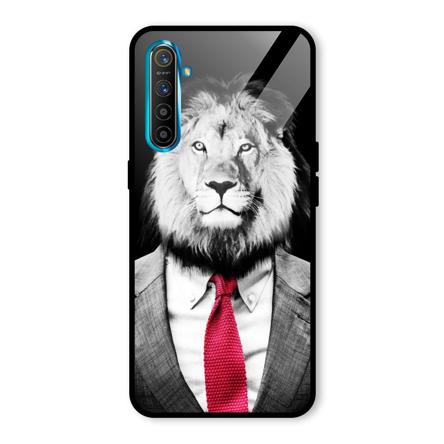 Lion with Red Tie Glass Back Case for Realme X2