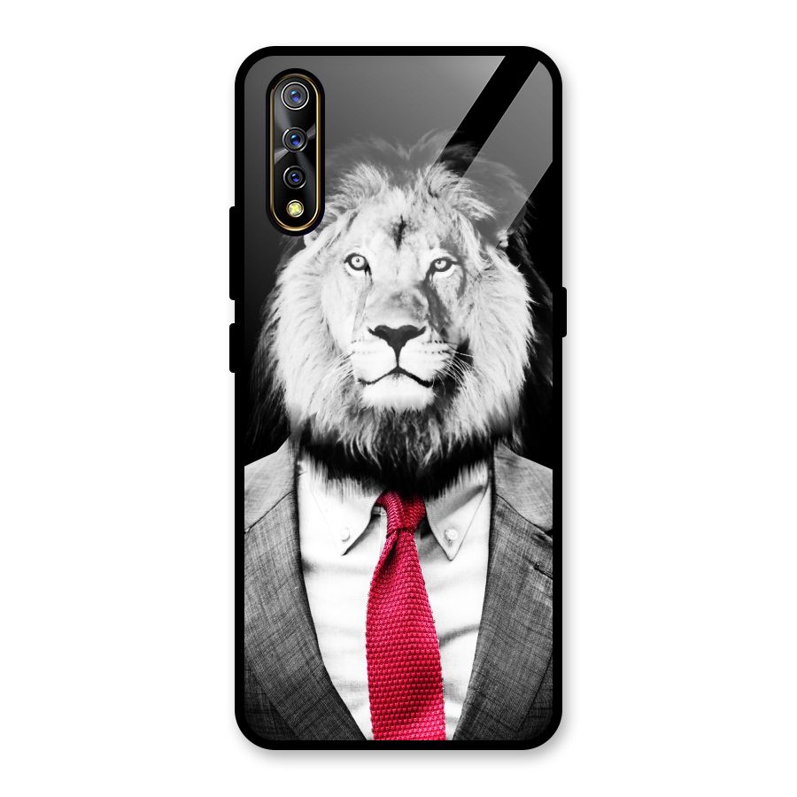 Lion with Red Tie Glass Back Case for Vivo S1