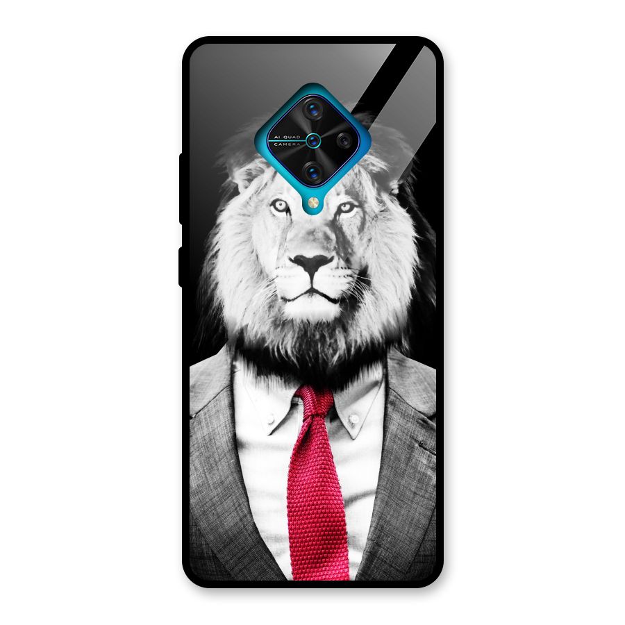 Lion with Red Tie Glass Back Case for Vivo S1 Pro