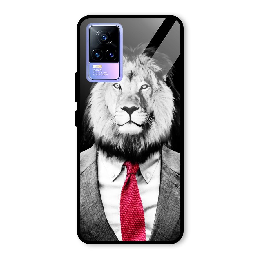 Lion with Red Tie Glass Back Case for Vivo Y73