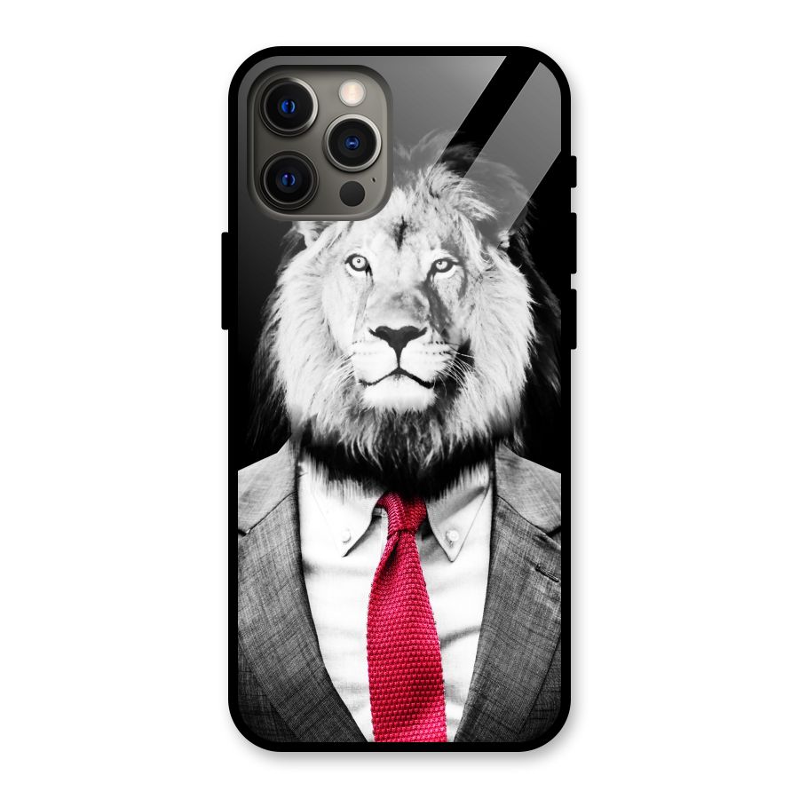 Lion with Red Tie Glass Back Case for iPhone 12 Pro Max