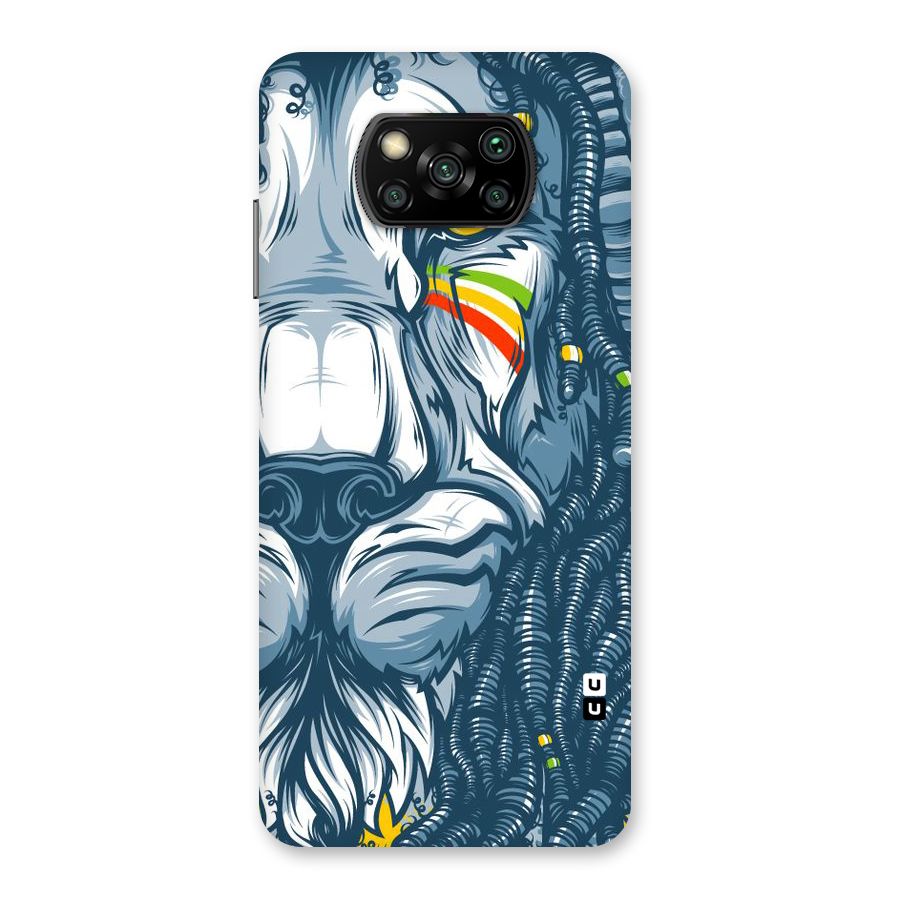 Lionic Face Back Case for Poco X3
