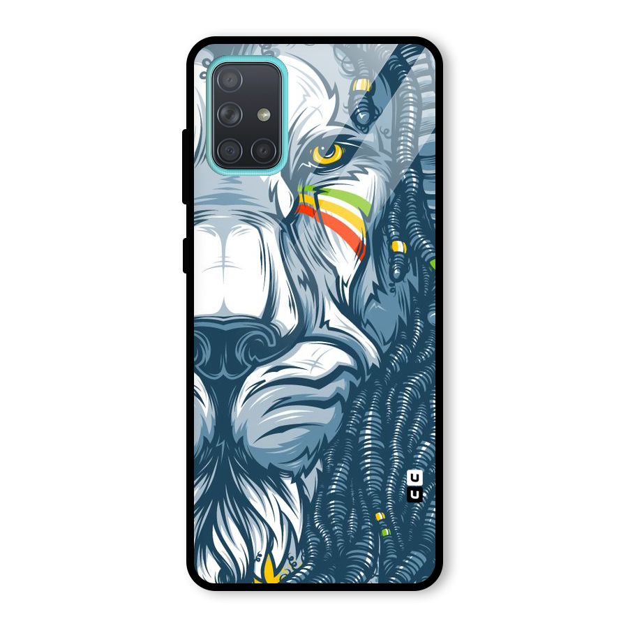 Lionic Face Glass Back Case for Galaxy A71