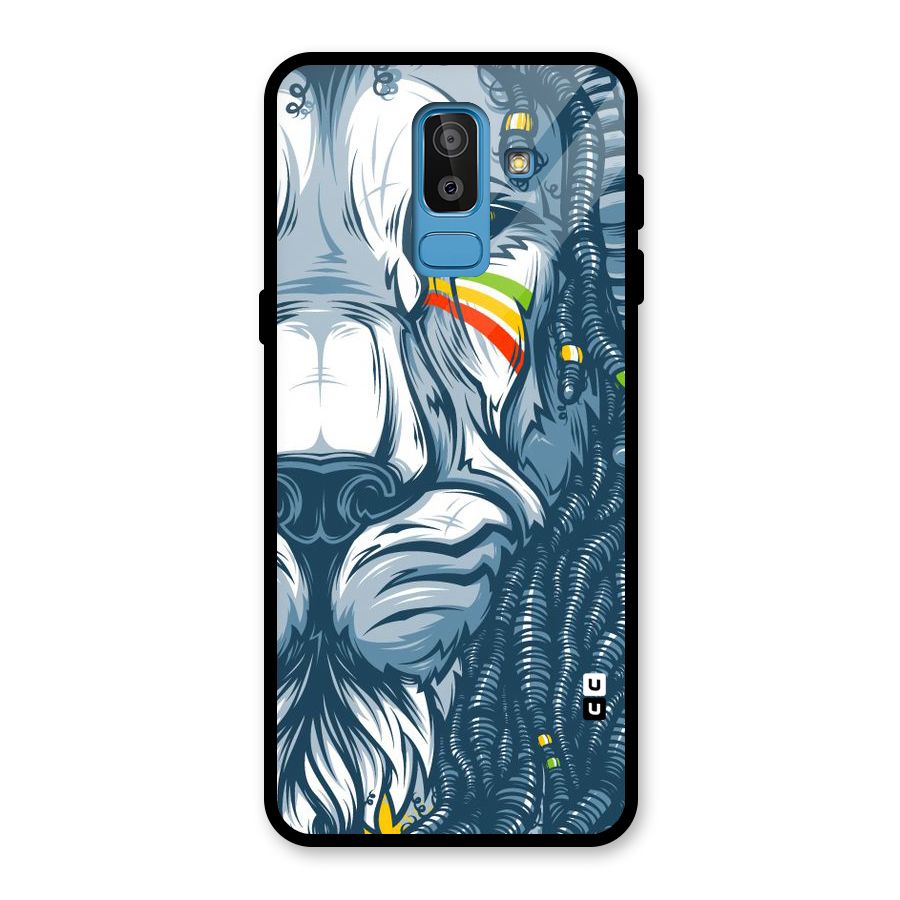 Lionic Face Glass Back Case for Galaxy J8