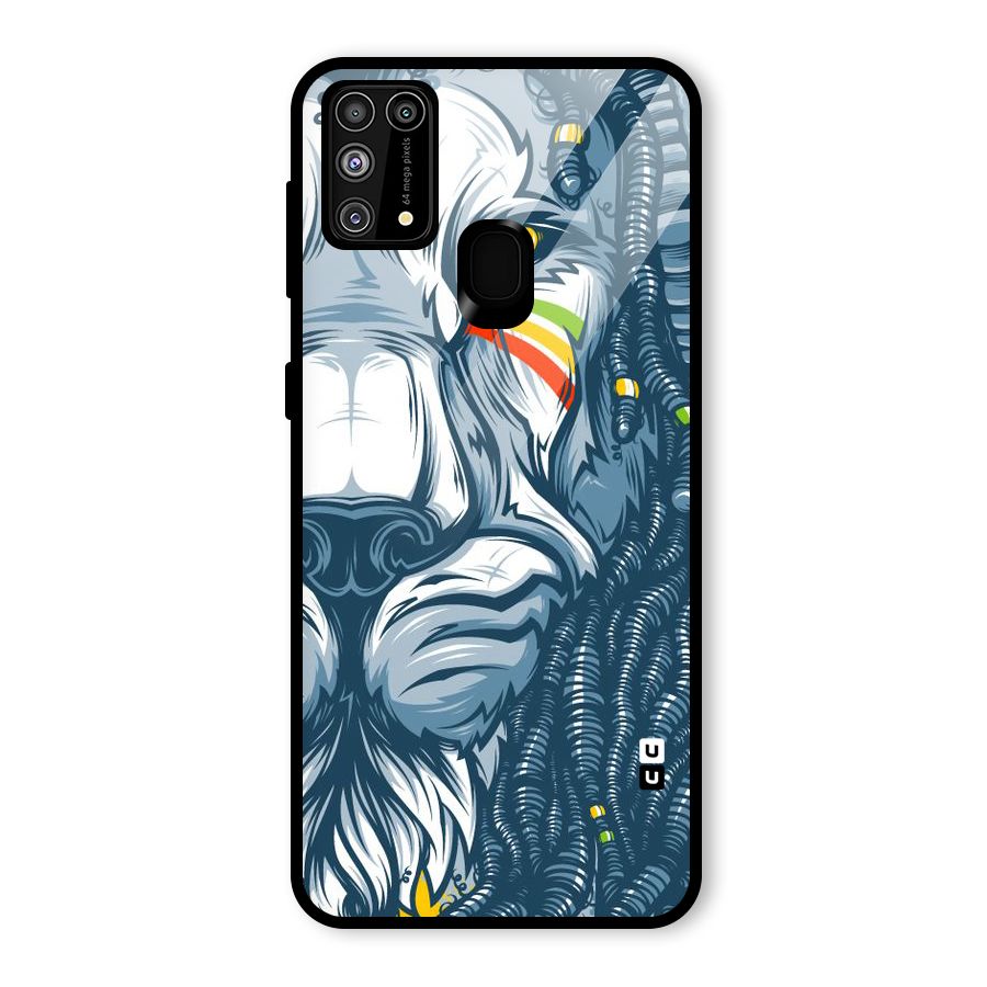 Lionic Face Glass Back Case for Galaxy M31