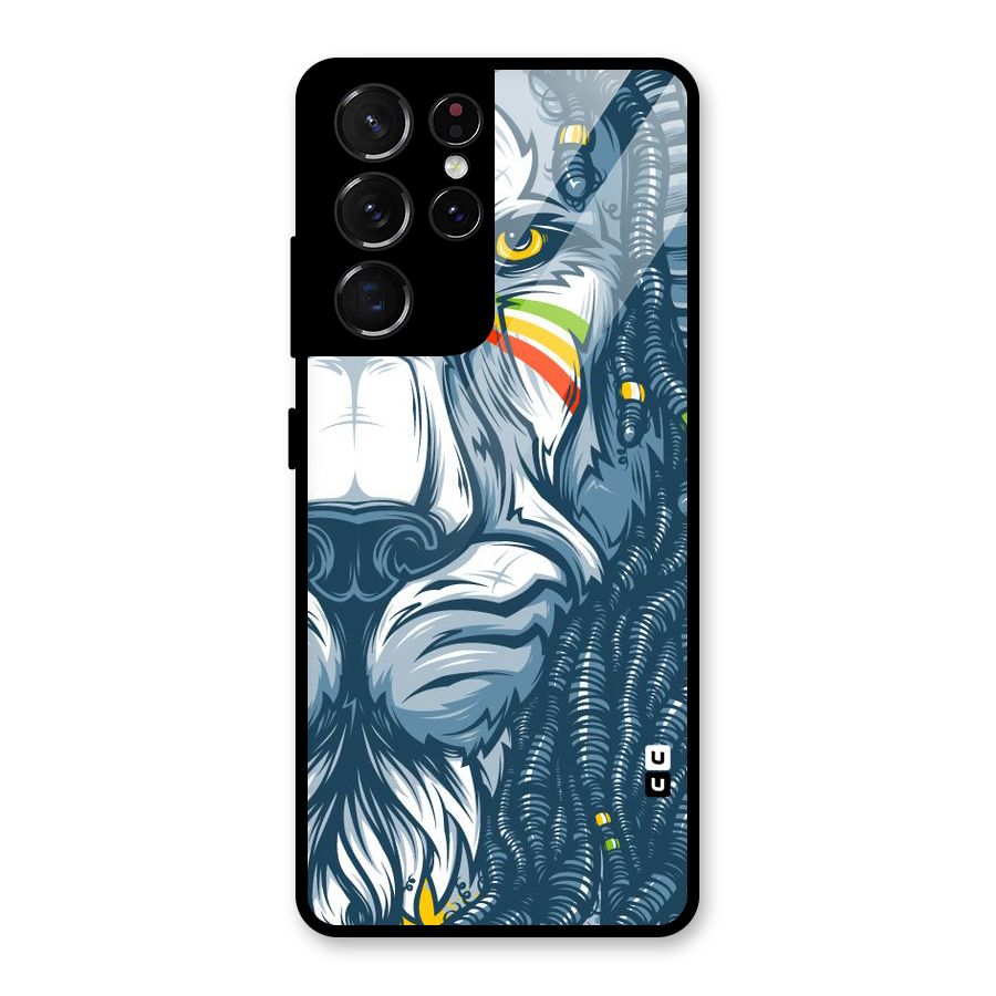 Lionic Face Glass Back Case for Galaxy S21 Ultra 5G