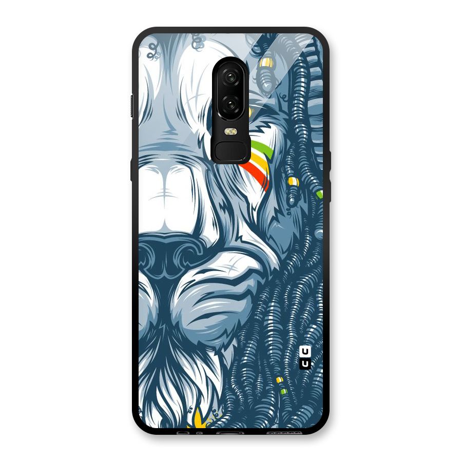 Lionic Face Glass Back Case for OnePlus 6