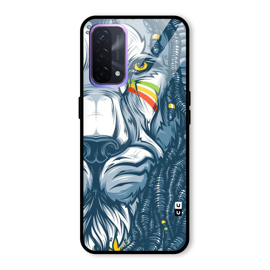 Lionic Face Glass Back Case for Oppo A74 5G