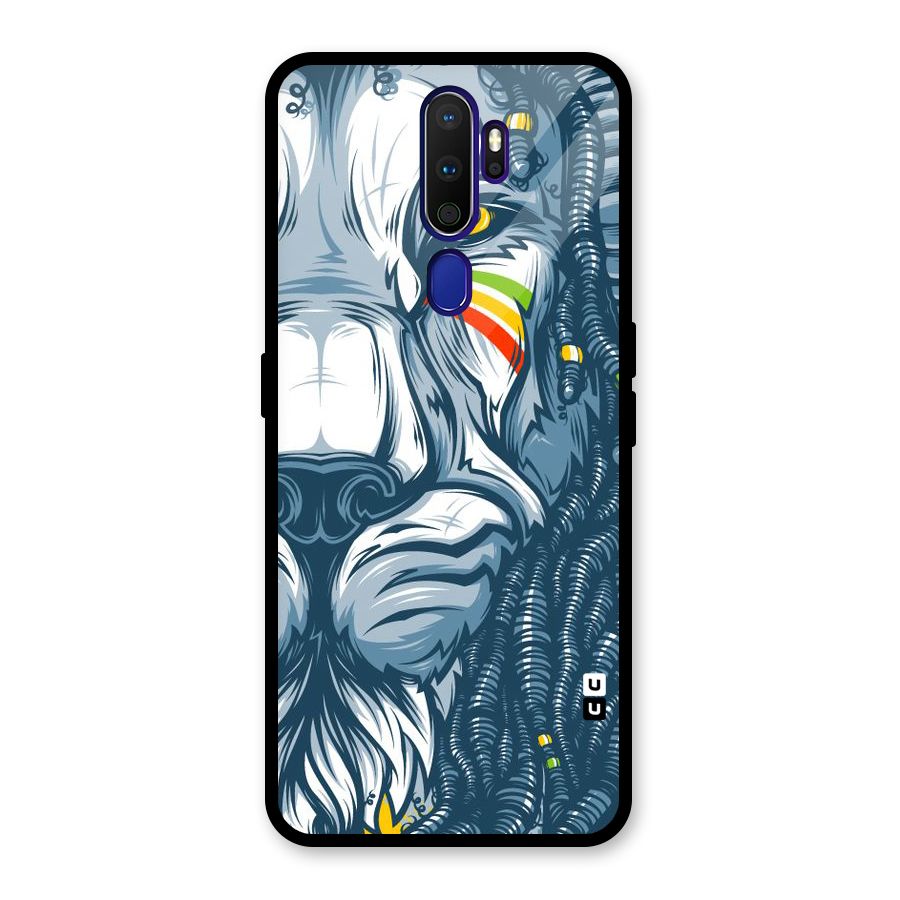 Lionic Face Glass Back Case for Oppo A9 (2020)