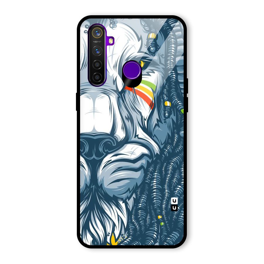 Lionic Face Glass Back Case for Realme 5 Pro