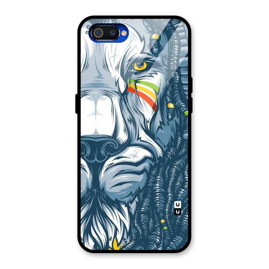 Lionic Face Glass Back Case for Realme C2