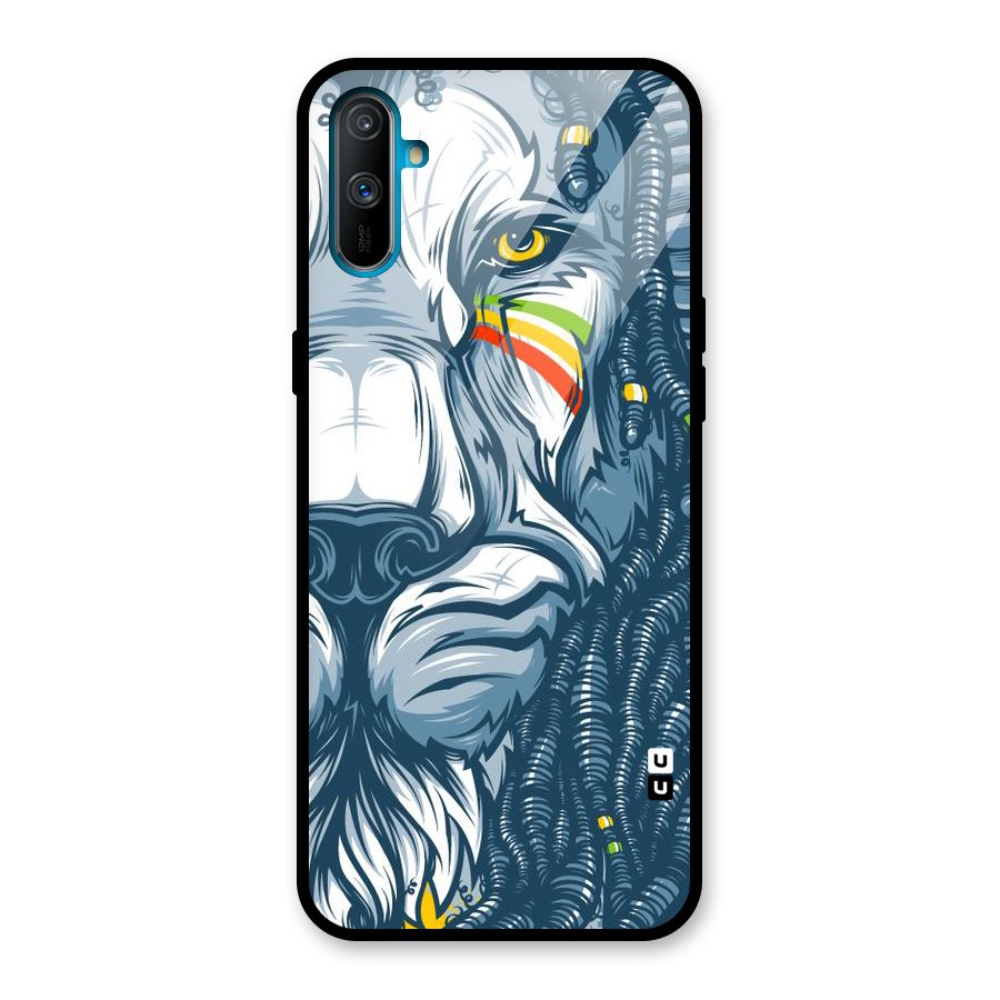 Lionic Face Glass Back Case for Realme C3