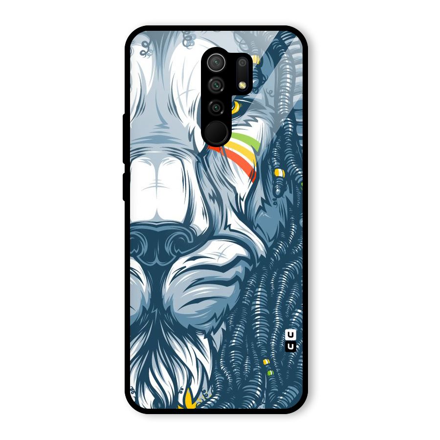 Lionic Face Glass Back Case for Redmi 9 Prime