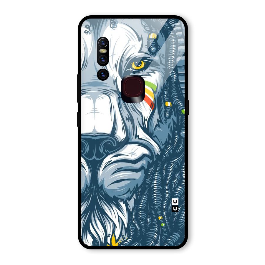 Lionic Face Glass Back Case for Vivo V15