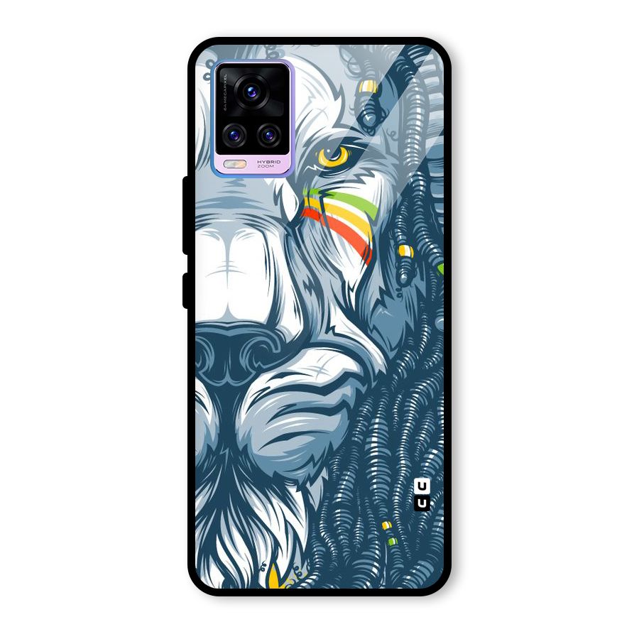Lionic Face Glass Back Case for Vivo V20 Pro