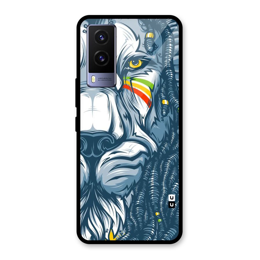 Lionic Face Glass Back Case for Vivo V21e 5G