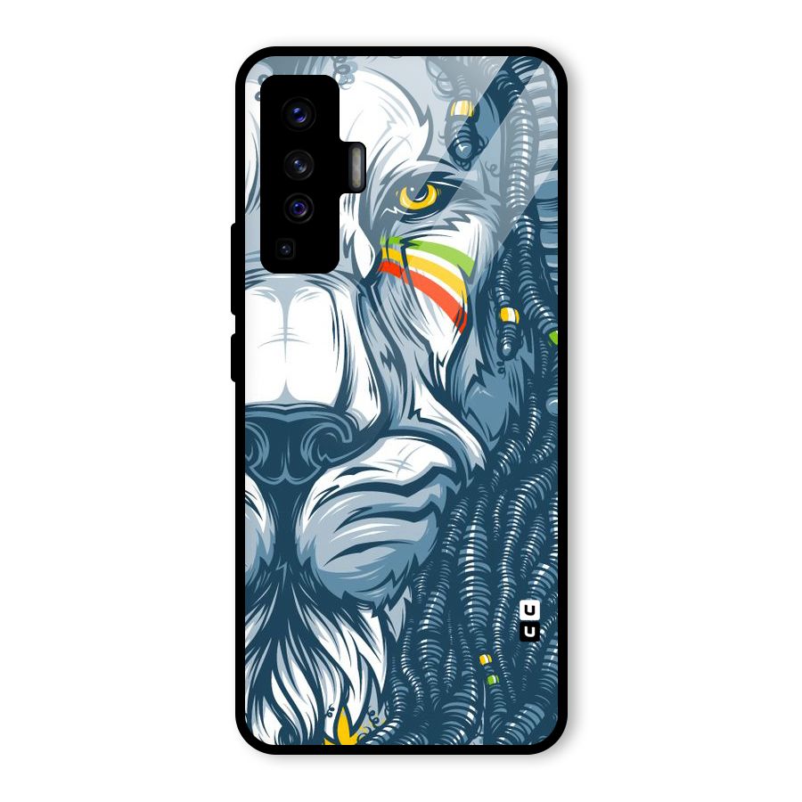 Lionic Face Glass Back Case for Vivo X50