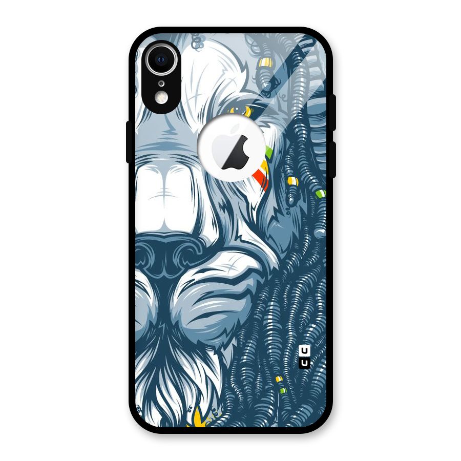 Lionic Face Glass Back Case for iPhone XR Logo Cut
