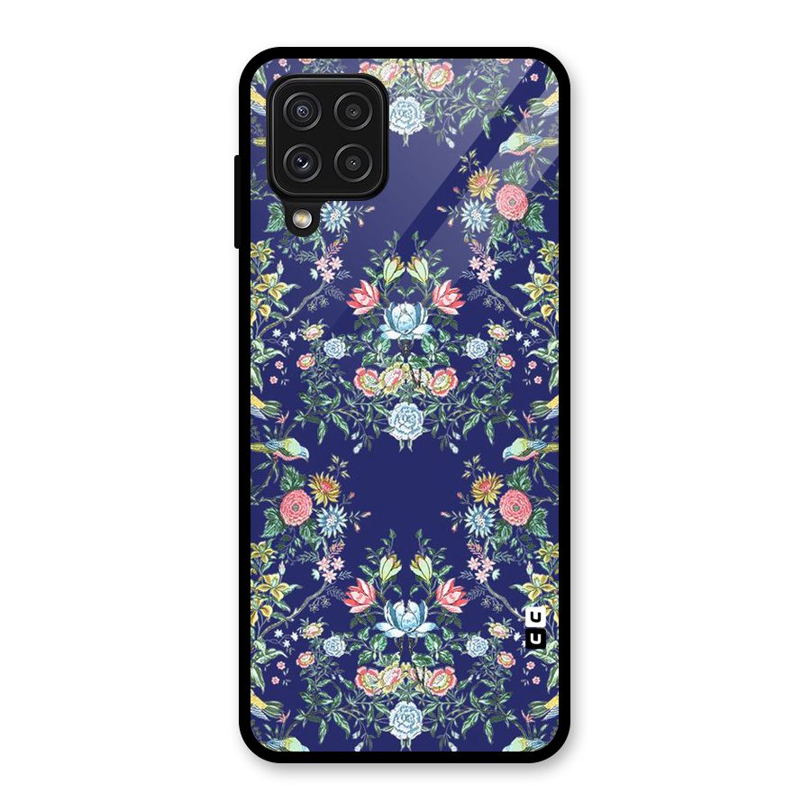 Little Flowers Pattern Glass Back Case for Galaxy A22 4G
