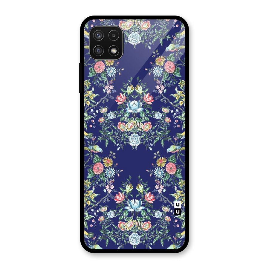 Little Flowers Pattern Glass Back Case for Galaxy A22 5G