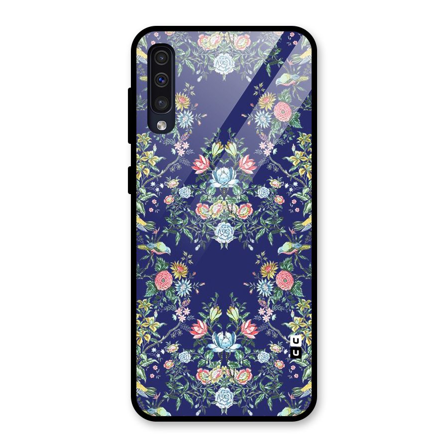 Little Flowers Pattern Glass Back Case for Galaxy A50