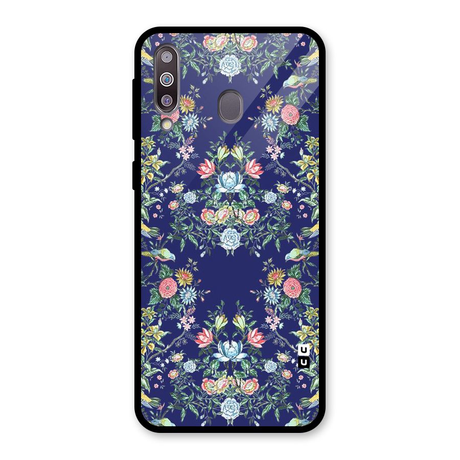 Little Flowers Pattern Glass Back Case for Galaxy M30