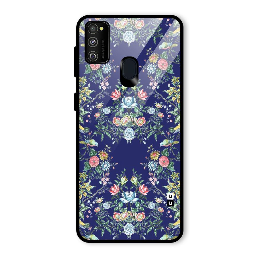 Little Flowers Pattern Glass Back Case for Galaxy M30s