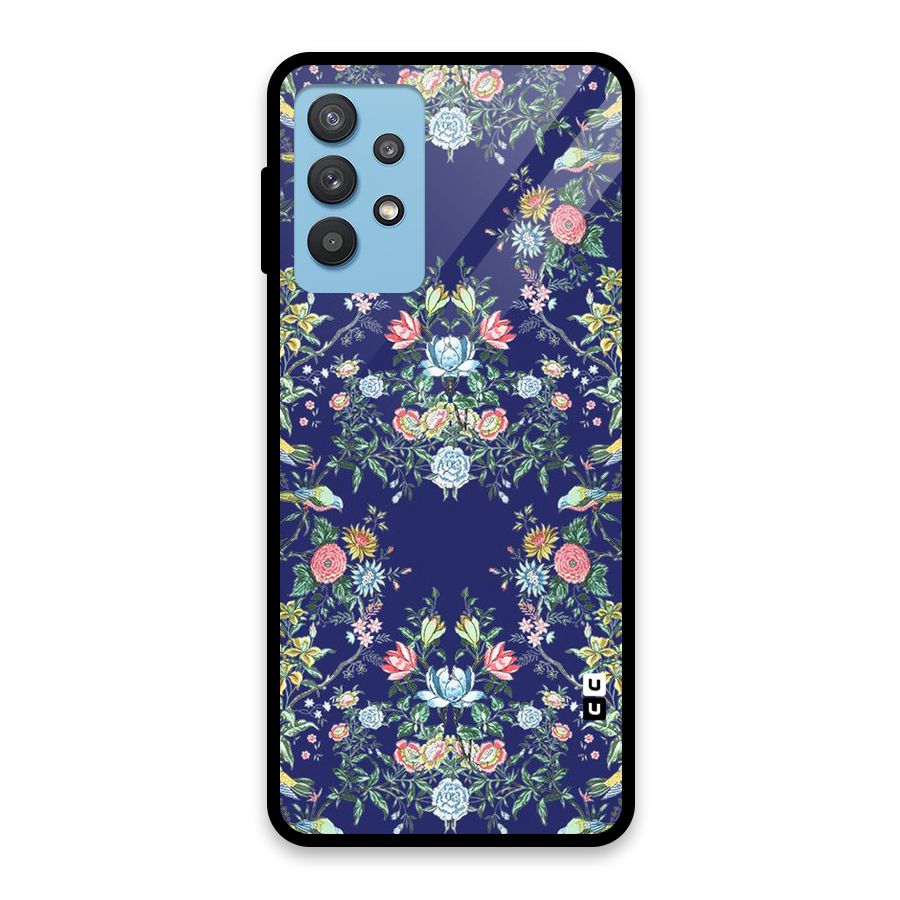Little Flowers Pattern Glass Back Case for Galaxy M32 5G