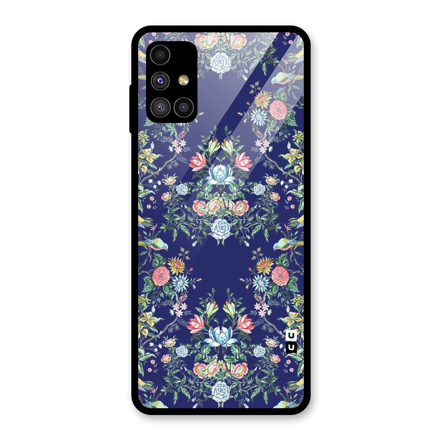 Little Flowers Pattern Glass Back Case for Galaxy M51