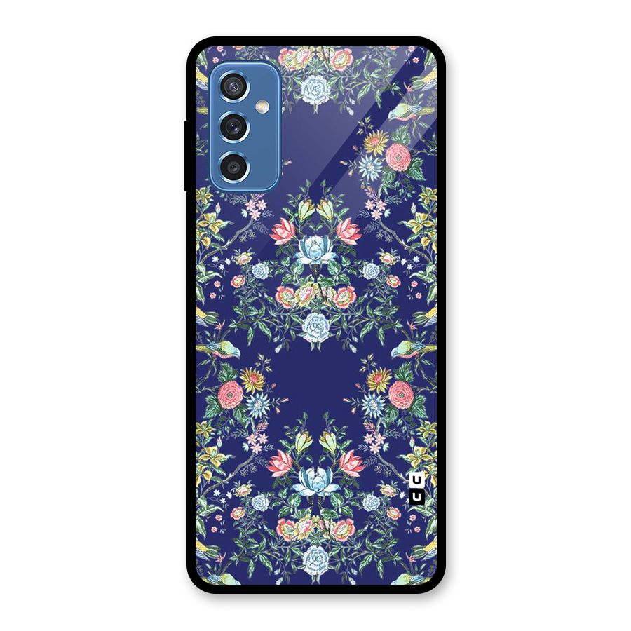 Little Flowers Pattern Glass Back Case for Galaxy M52 5G