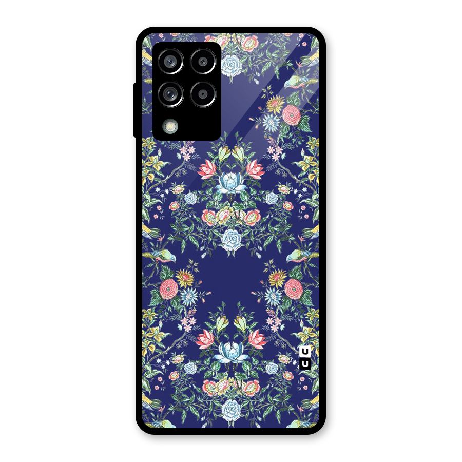Little Flowers Pattern Glass Back Case for Galaxy M53 5G