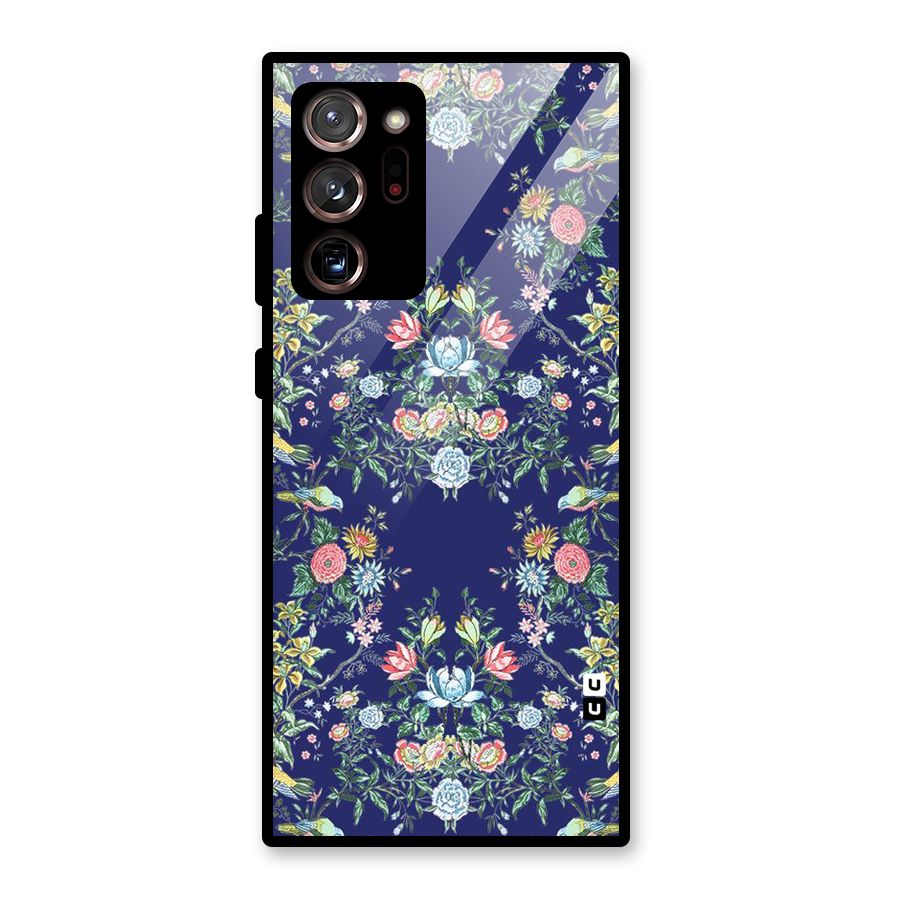 Little Flowers Pattern Glass Back Case for Galaxy Note 20 Ultra