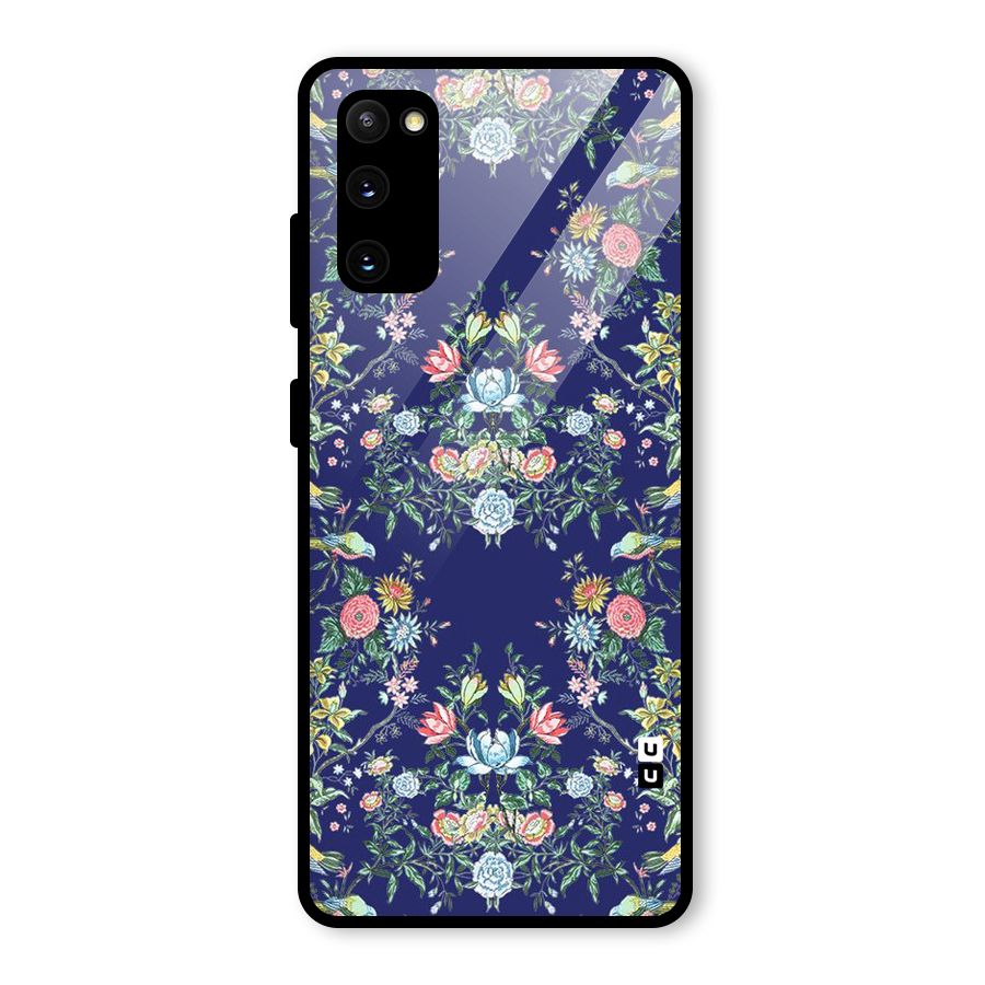 Little Flowers Pattern Glass Back Case for Galaxy S20 FE