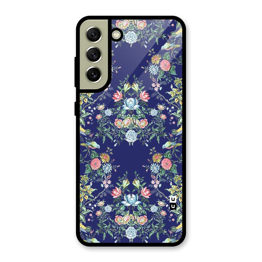 Little Flowers Pattern Glass Back Case for Galaxy S21 FE 5G