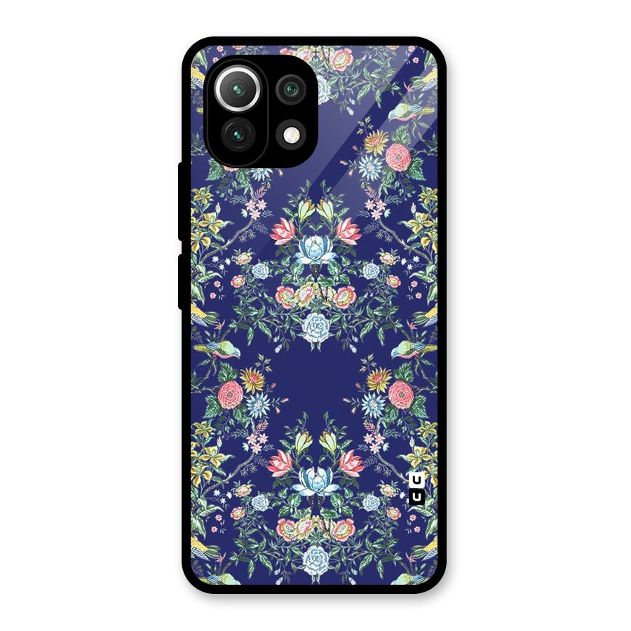 Little Flowers Pattern Glass Back Case for Mi 11 Lite NE 5G