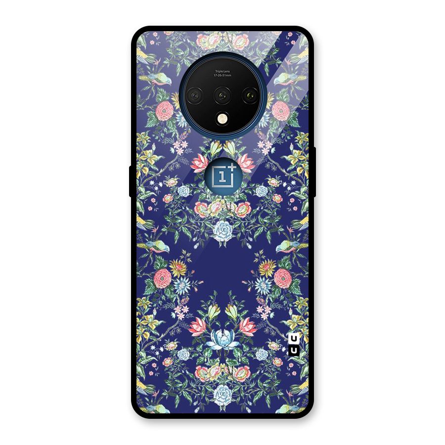 Little Flowers Pattern Glass Back Case for OnePlus 7T