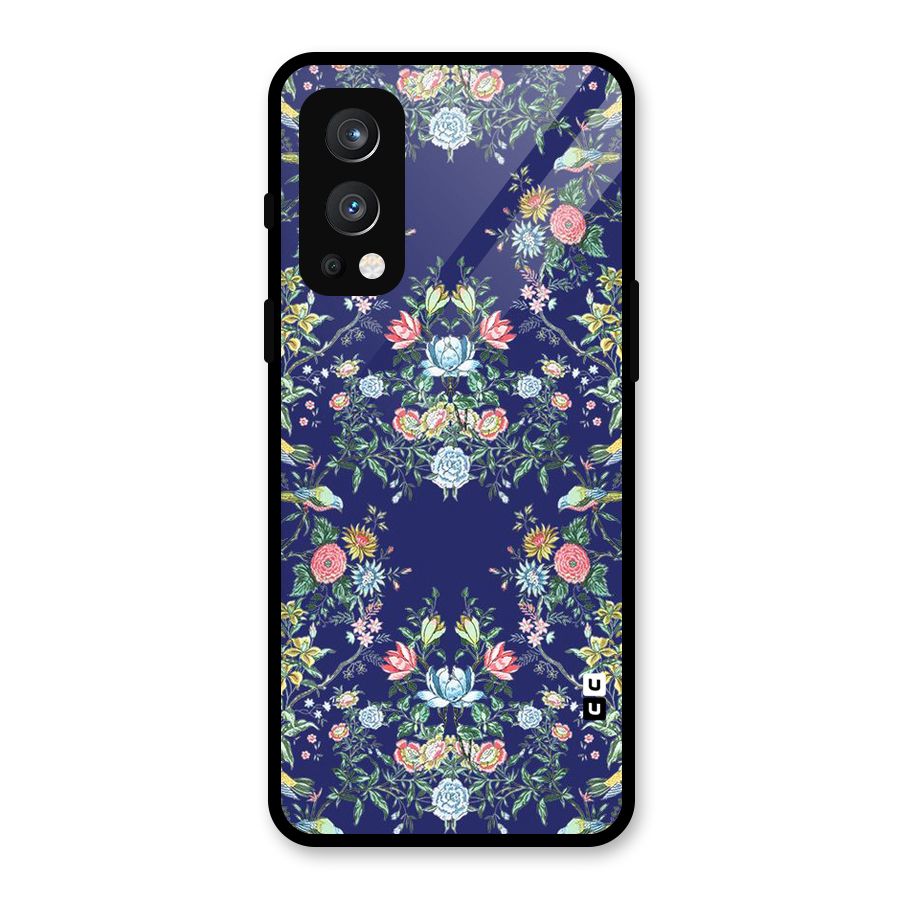 Little Flowers Pattern Glass Back Case for OnePlus Nord 2 5G