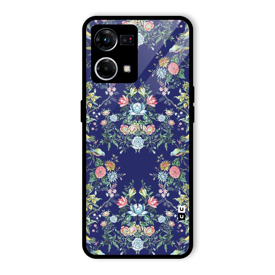 Little Flowers Pattern Glass Back Case for Oppo F21s Pro 4G