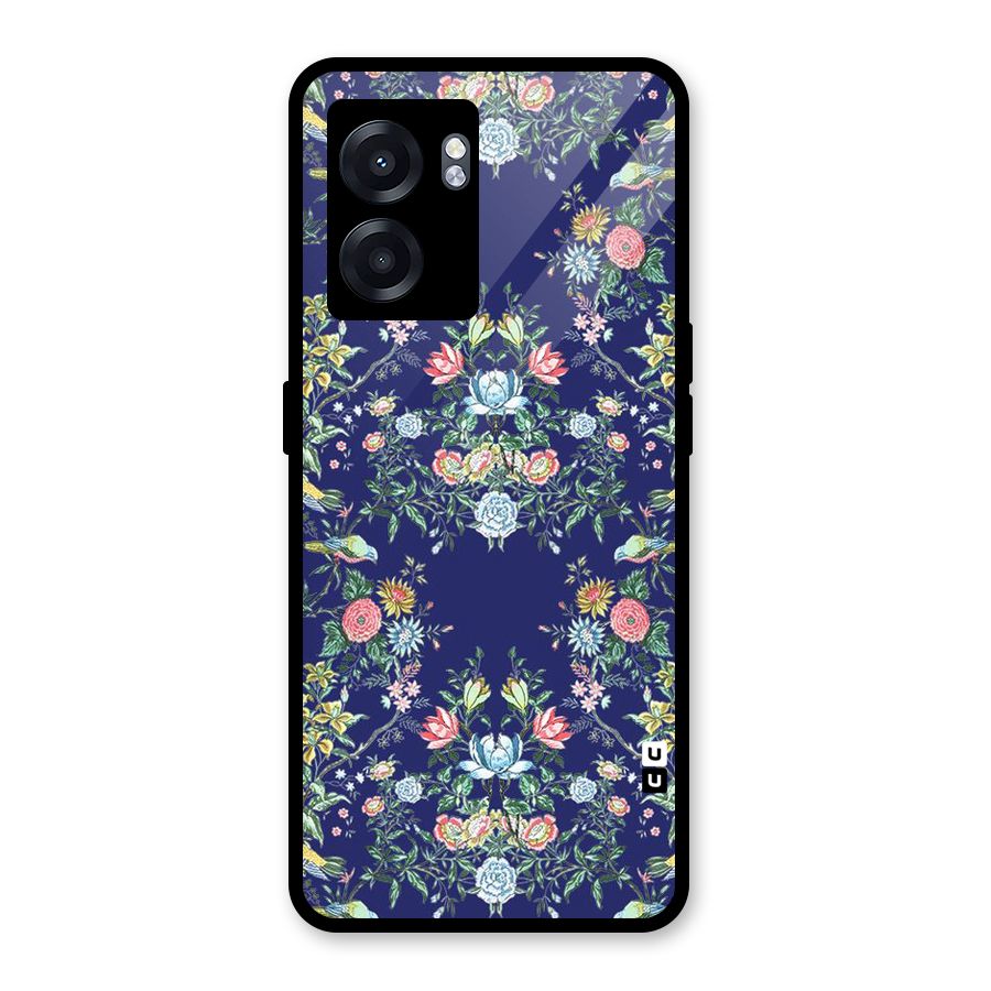 Little Flowers Pattern Glass Back Case for Oppo K10 (5G)