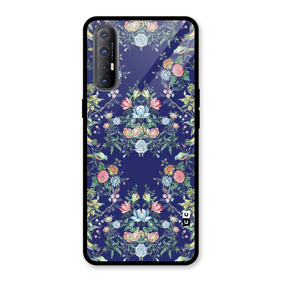 Little Flowers Pattern Glass Back Case for Oppo Reno3 Pro